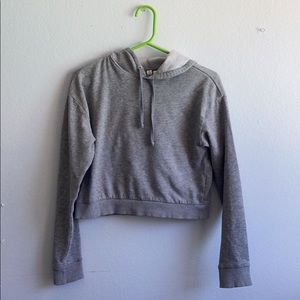 grey cropped hoodie
